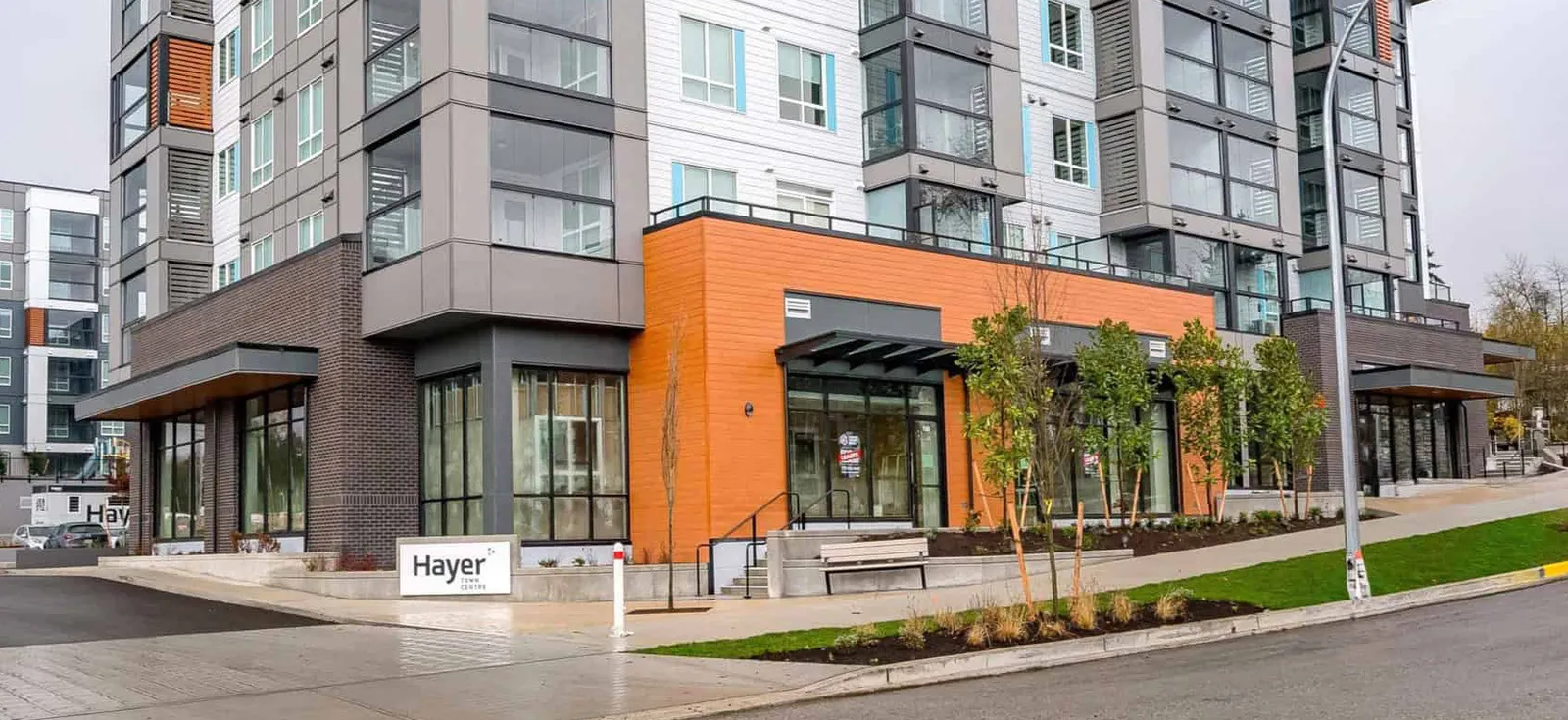 Medium-density building and street-wall relationship.