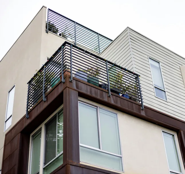 Medium-density residential streetscape.