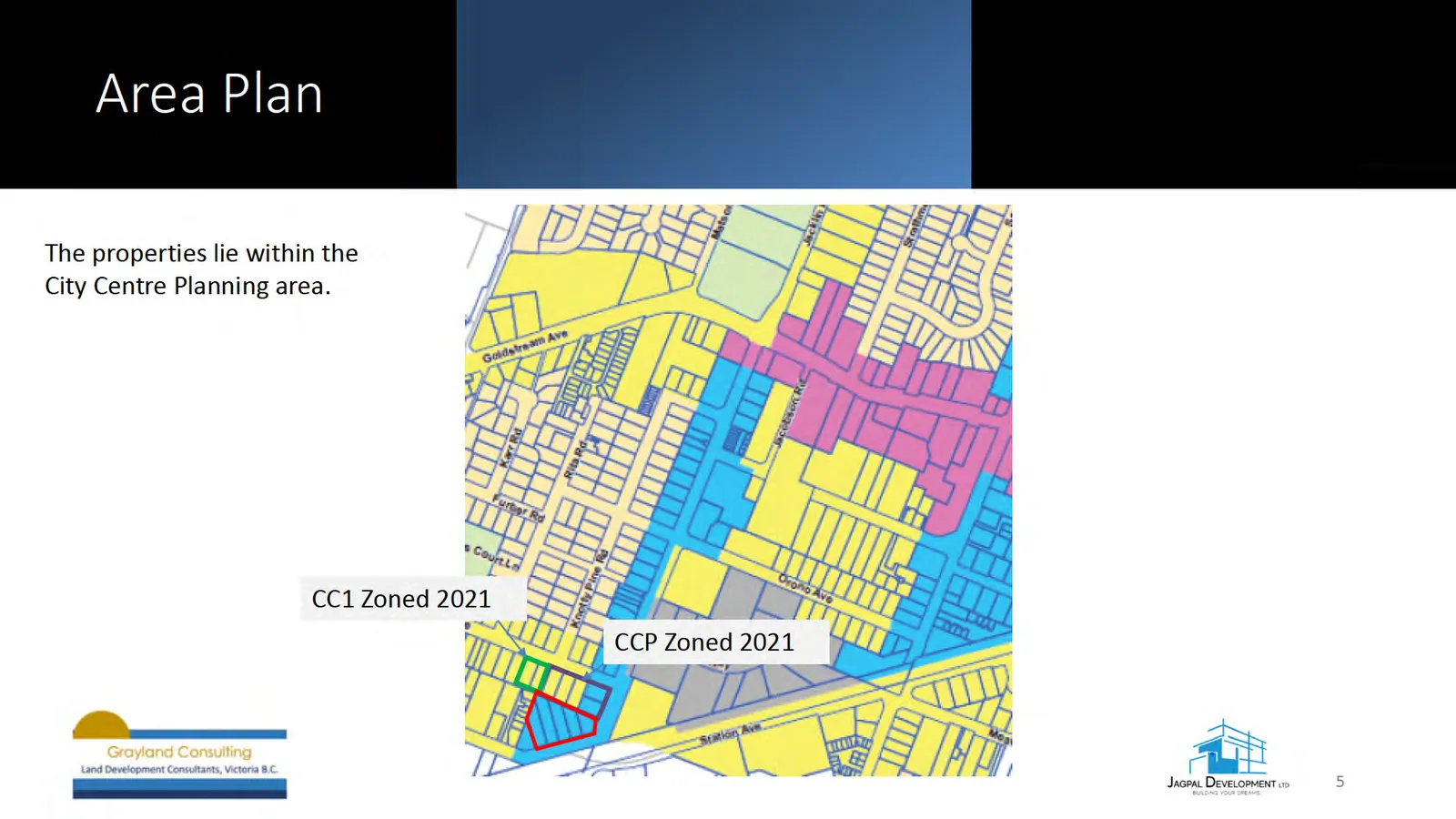 Site plan drawing showing building footprint and parking; note: "Building does not encroach on proposed closed Road Allowance"