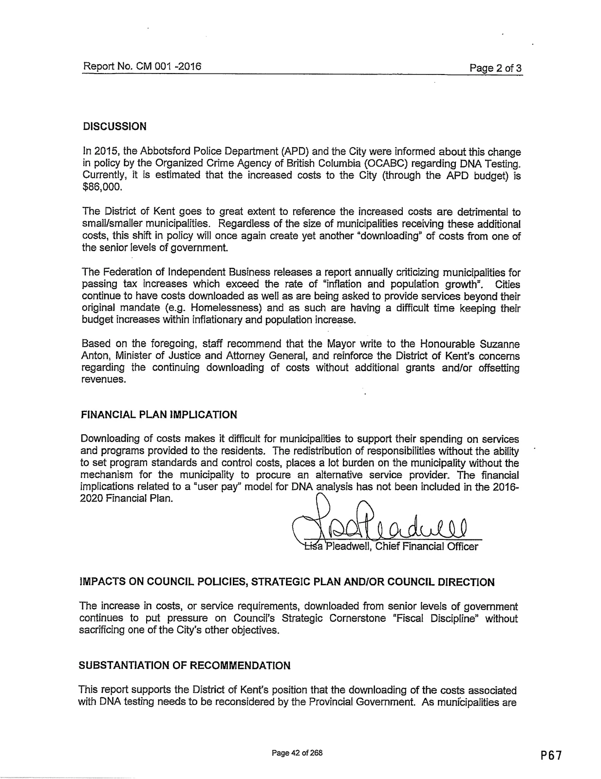 Council Report CM 001-2016 discussion pages