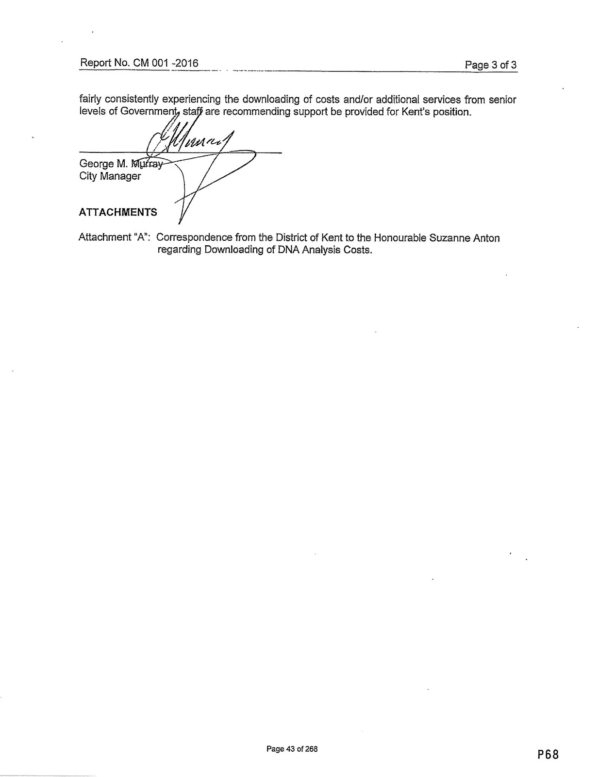 Council Report recommendation and attachments