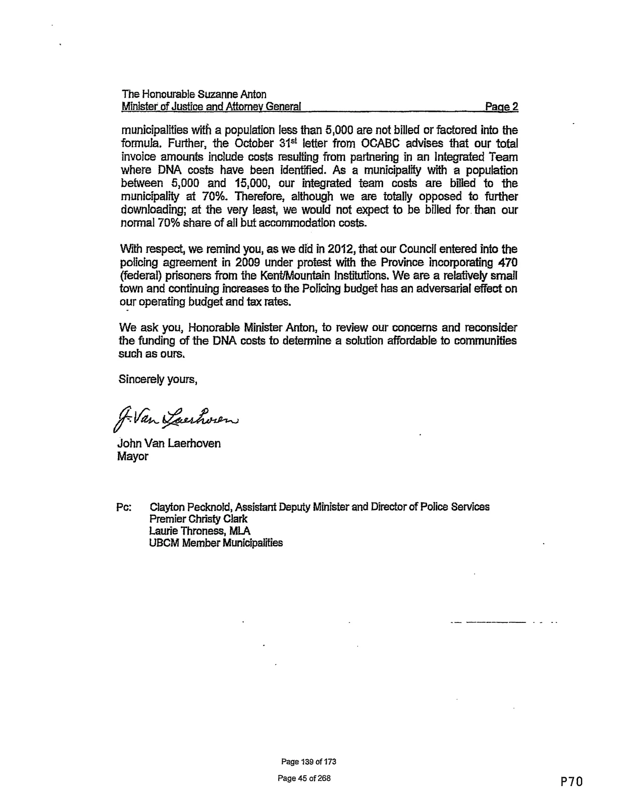 Continuation of District of Kent letter
