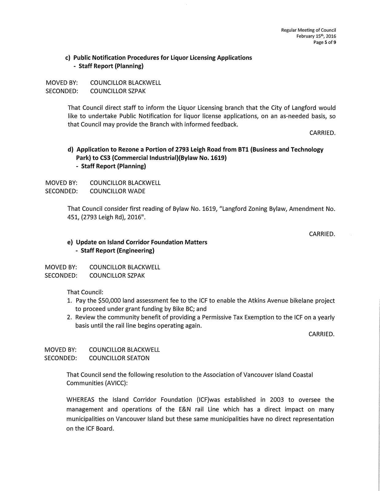 Scanned page of meeting minutes