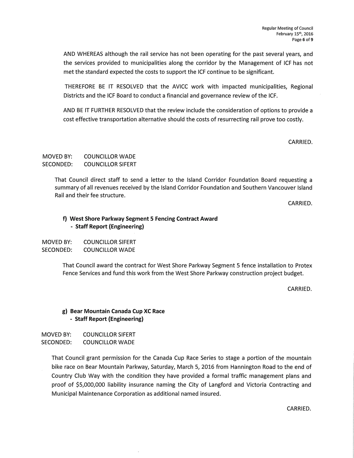 Scanned page of meeting minutes