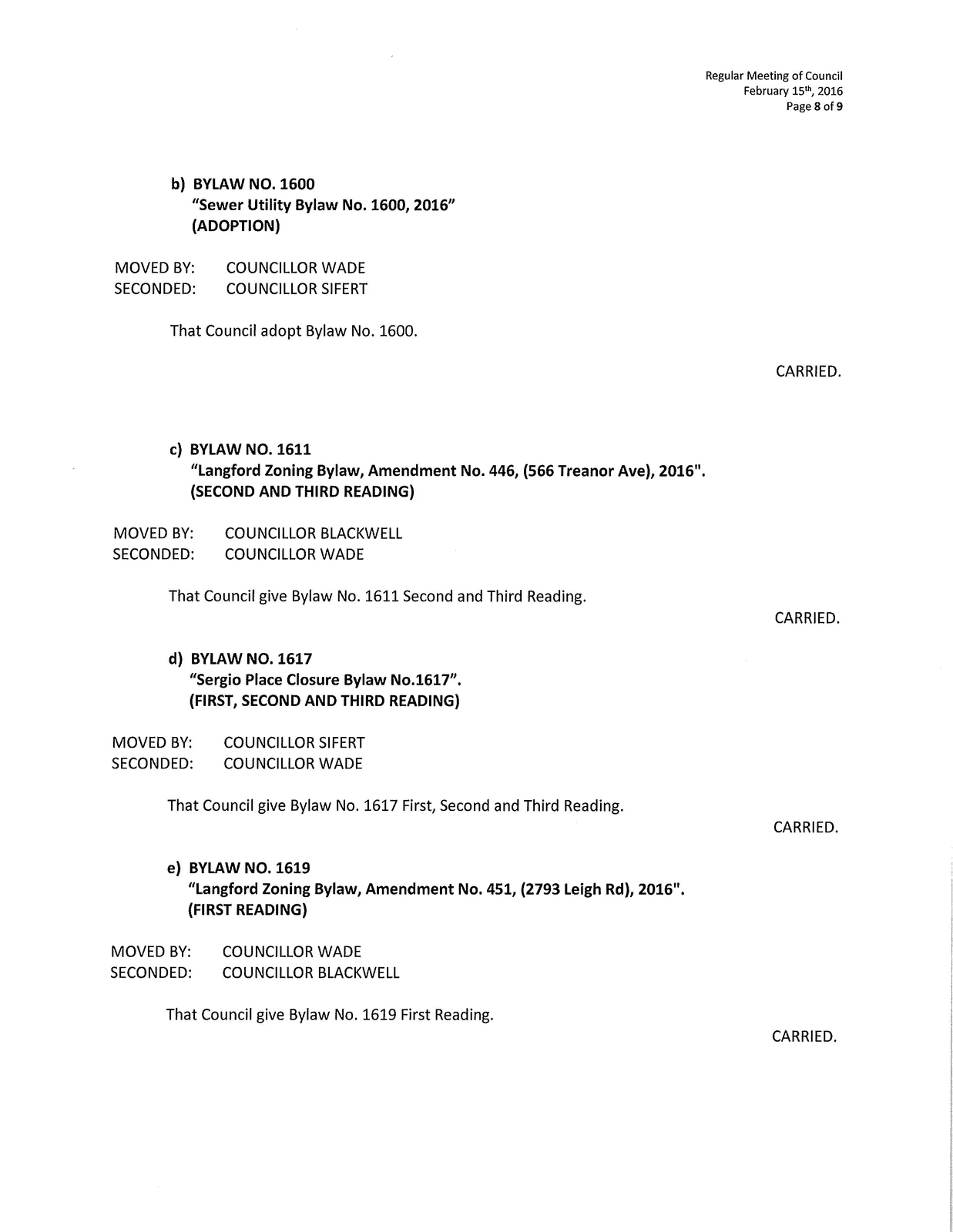 Scanned page of meeting minutes