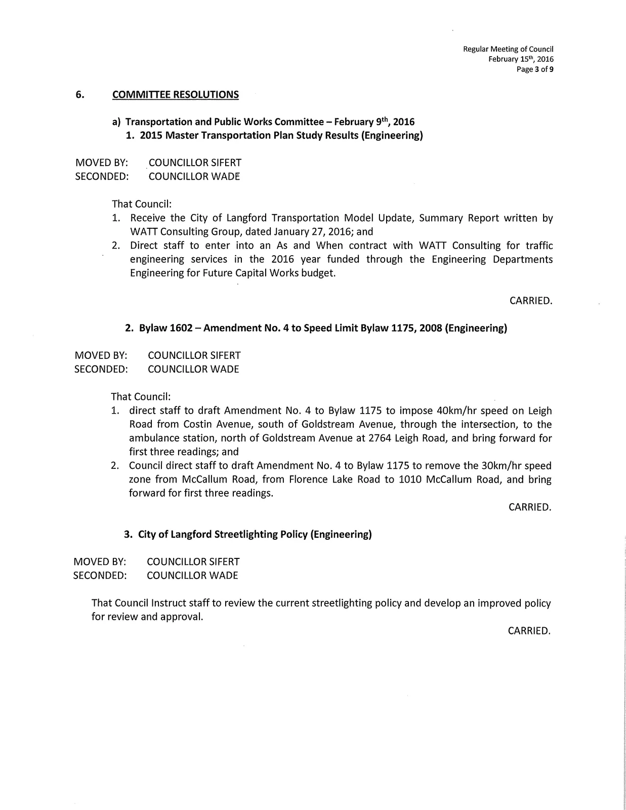 Scanned page of meeting minutes