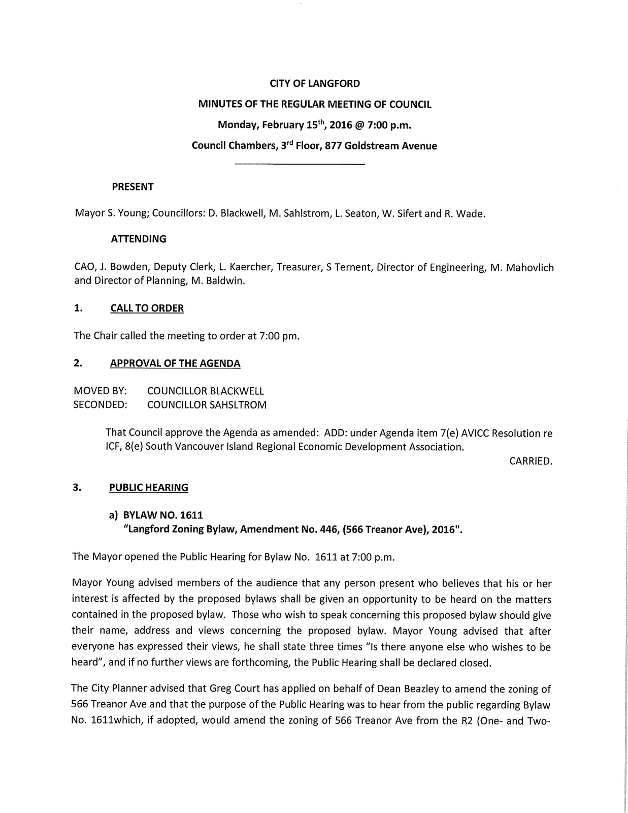 Scanned page of meeting minutes