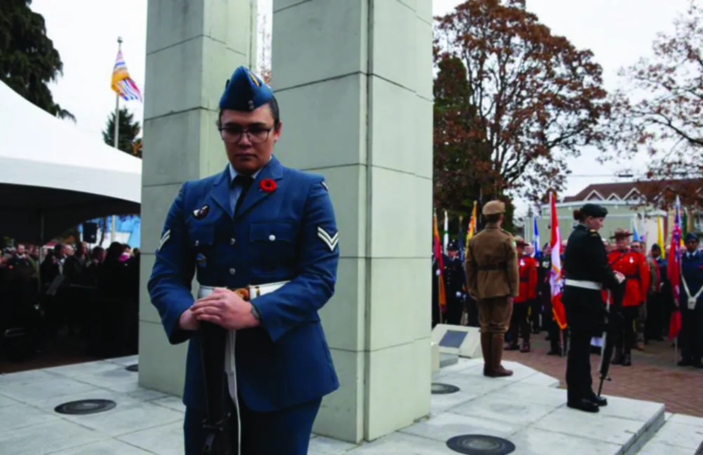 Premier John Horgan paying tribute at Langford Legion to Cst. Sarah Beckett