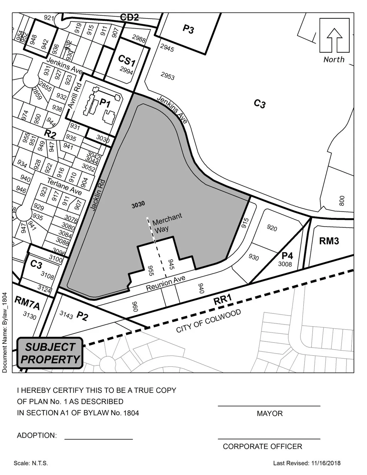 Bylaw No. 1804 — Page 2 of 2: Schedule A