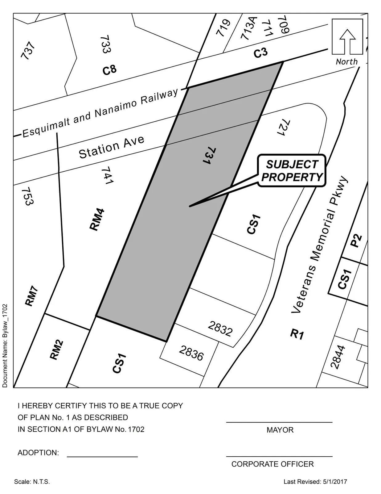 Final page of Bylaw No. 1702
