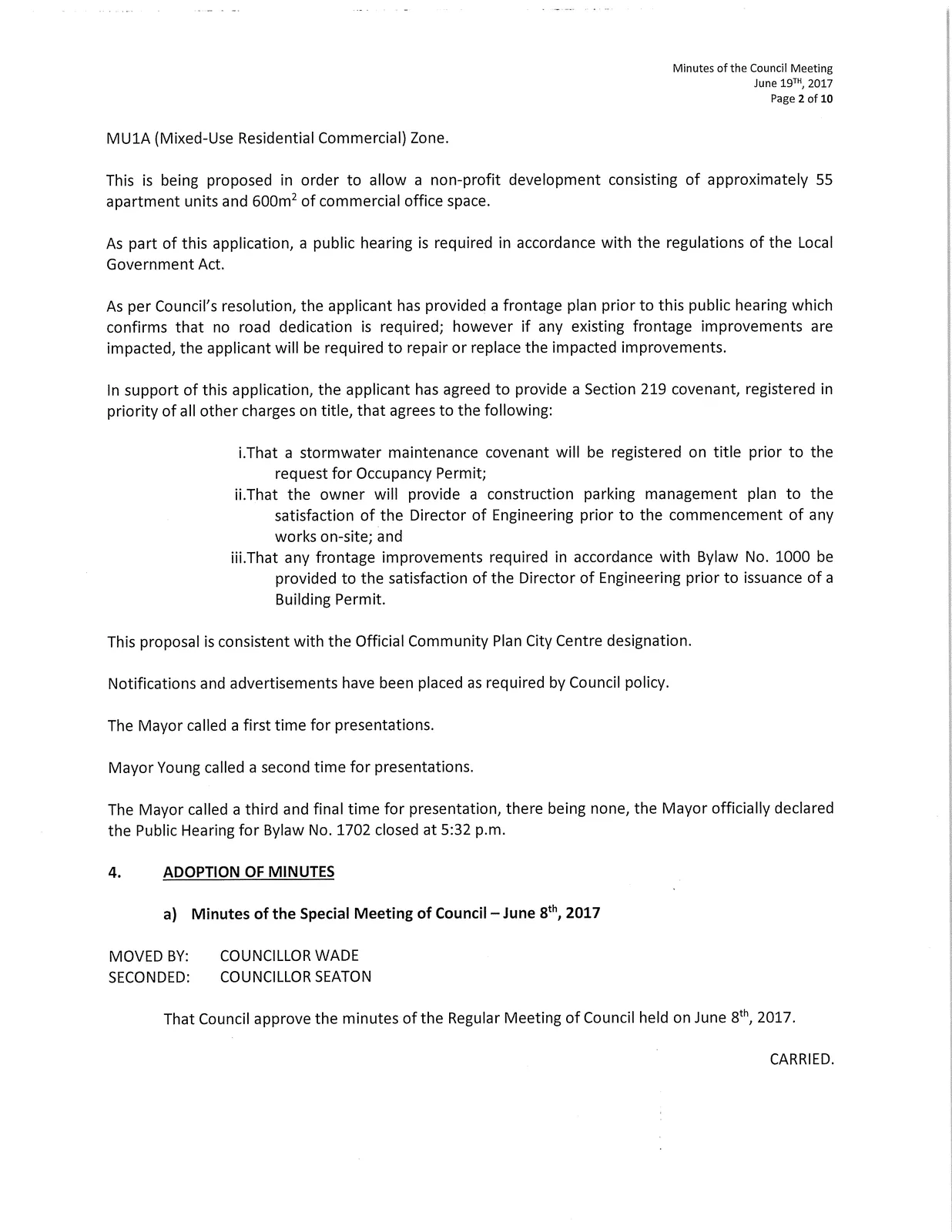 Council meeting minutes — page 2