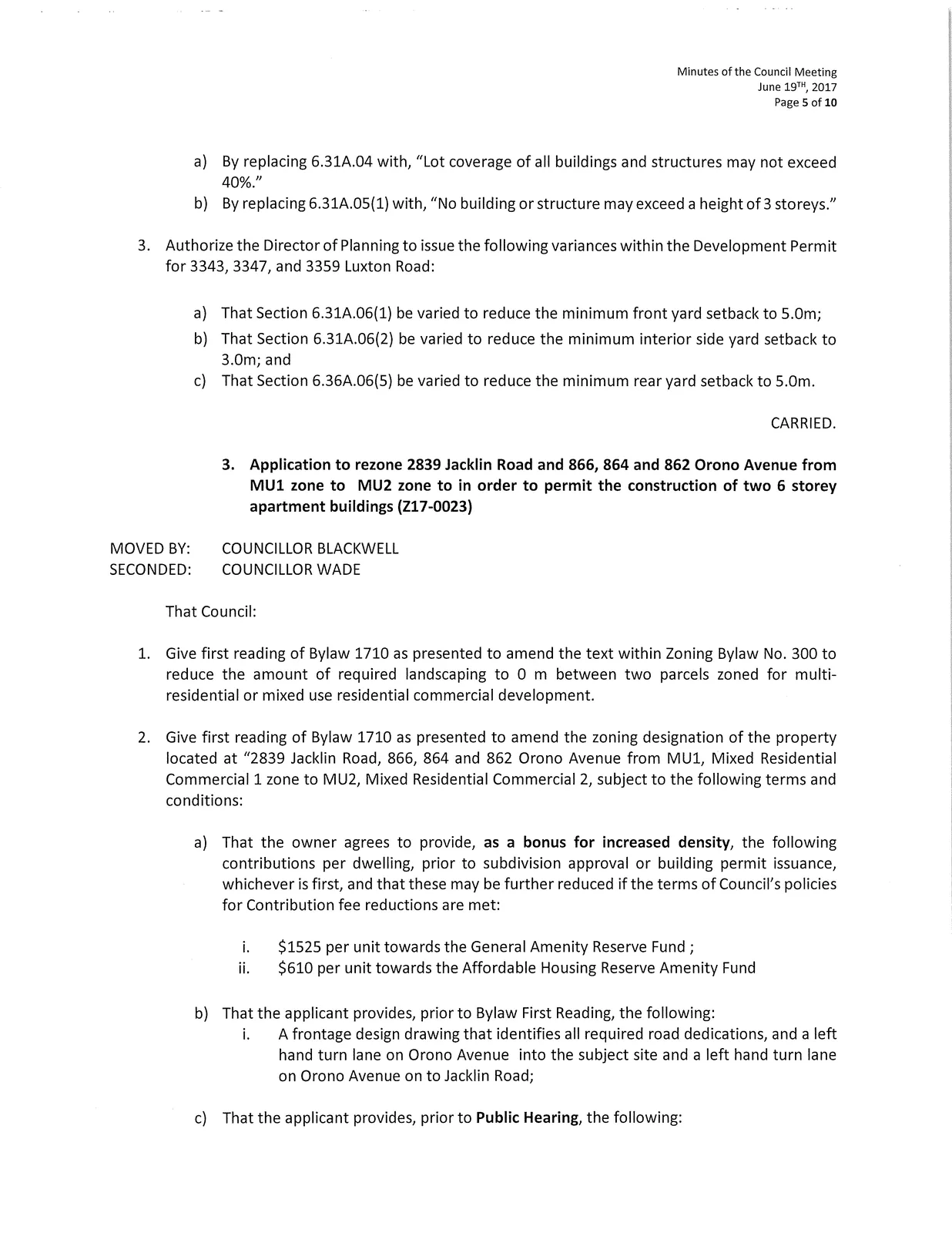 Council meeting minutes — page 5