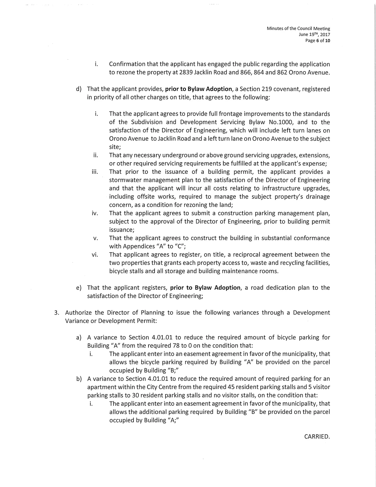 Council meeting minutes — page 6