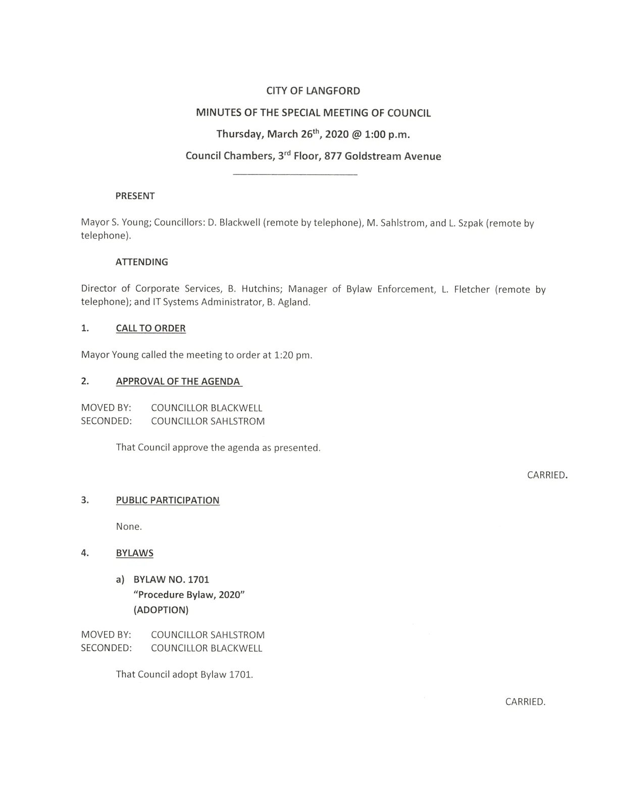 Meeting minutes — page 1