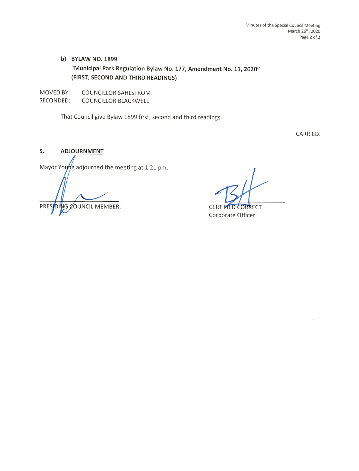 Meeting minutes — page 2