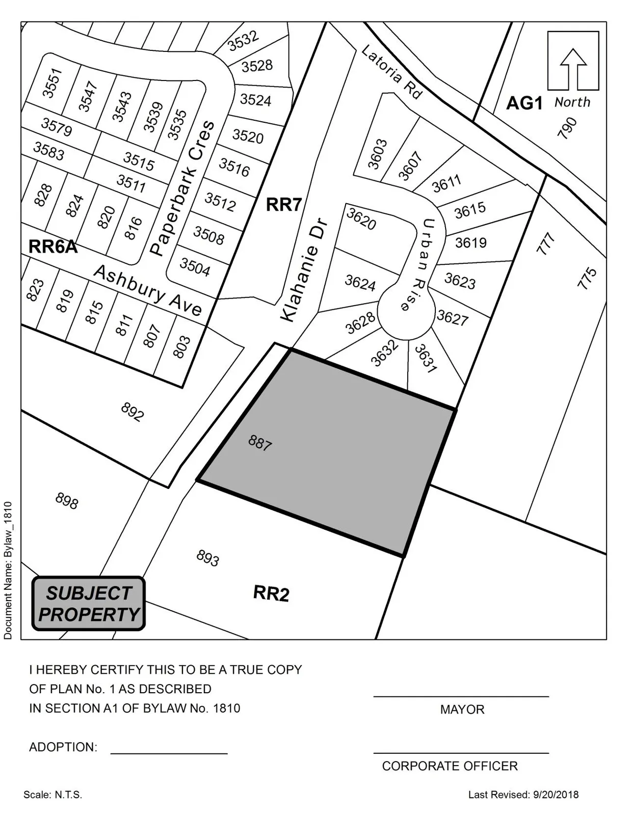 Schedule A (Bylaw No. 1810 — Page 2 of 2)