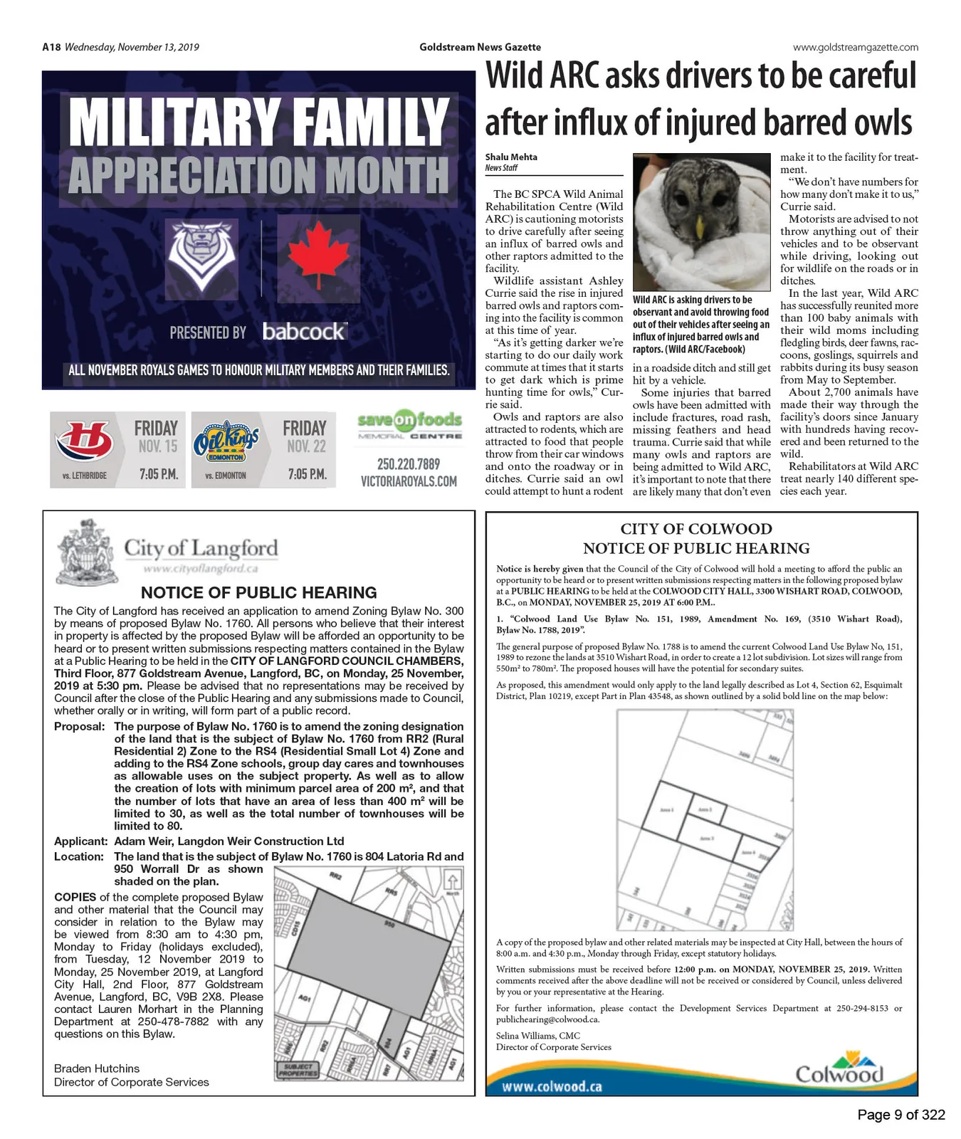 Newspaper advertisement — “MILITARY FAMILY APPRECIATION MONTH”
