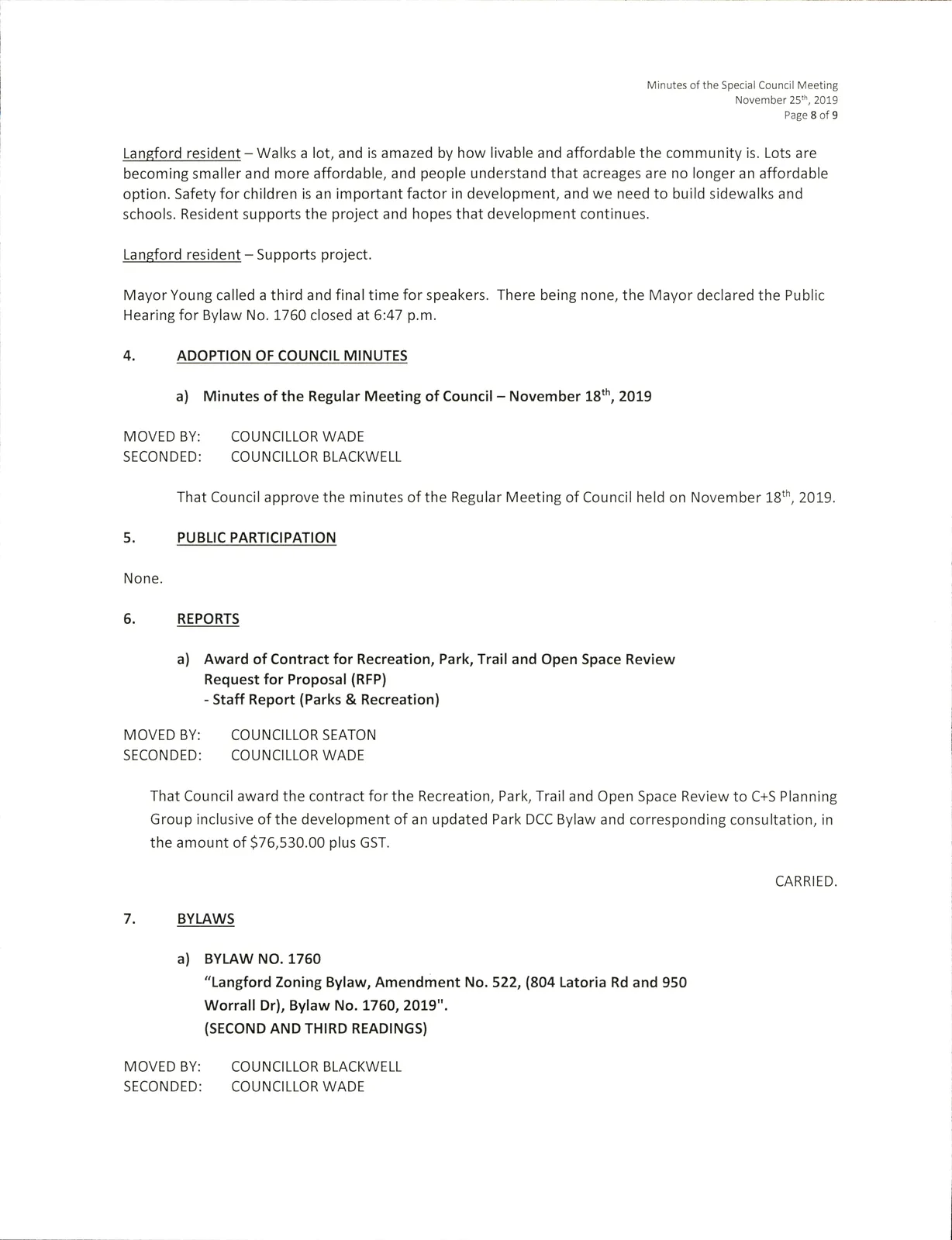 Scanned page 8 of minutes