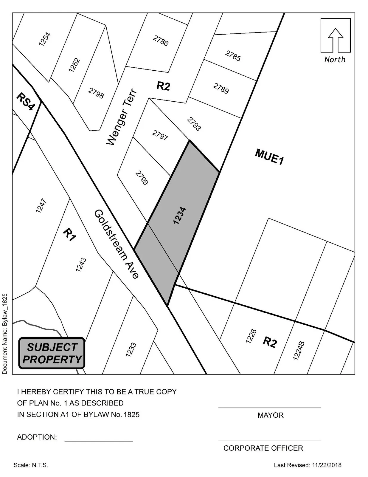 Schedule A (Bylaw No. 1825 Page 2 of 2)
