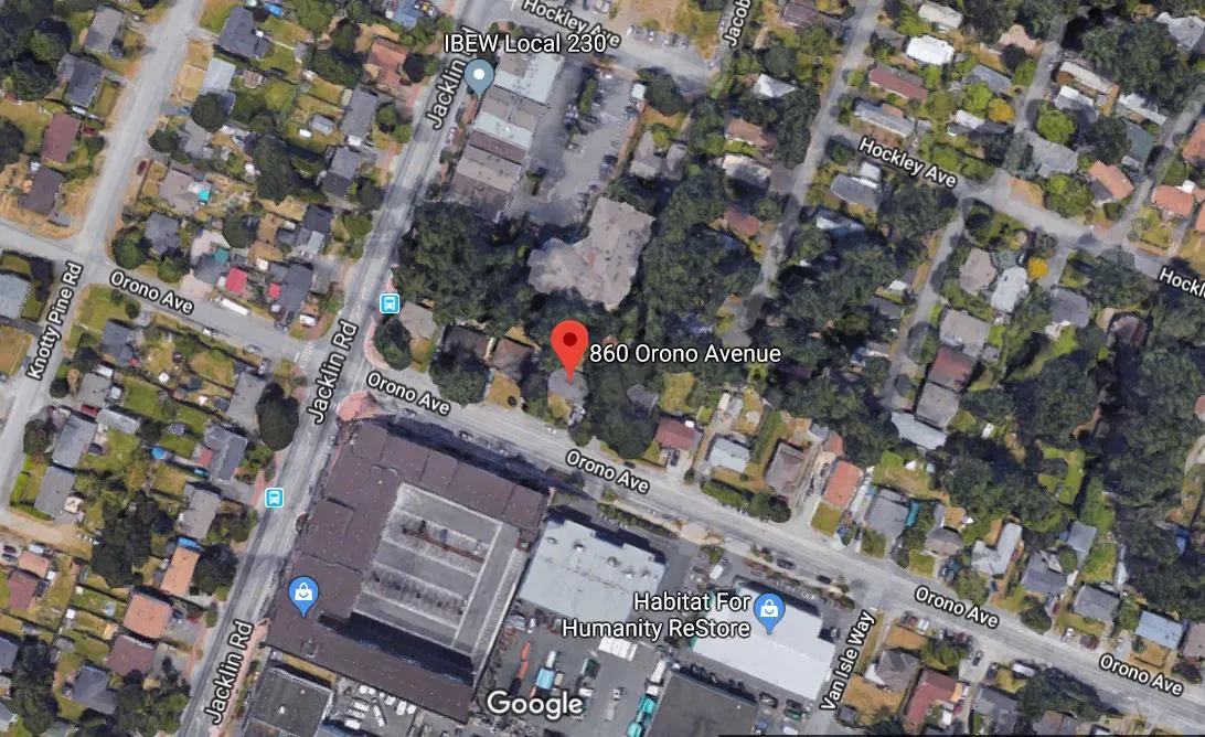 Ortho map showing subject property tagged (Google Maps, 2018)