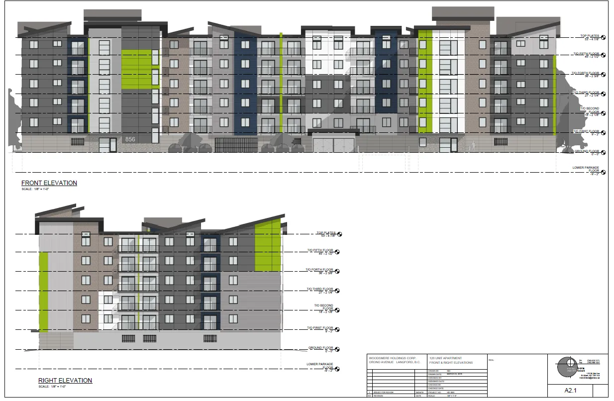 Appendix A — Front and Right Elevation of Proposed Building
