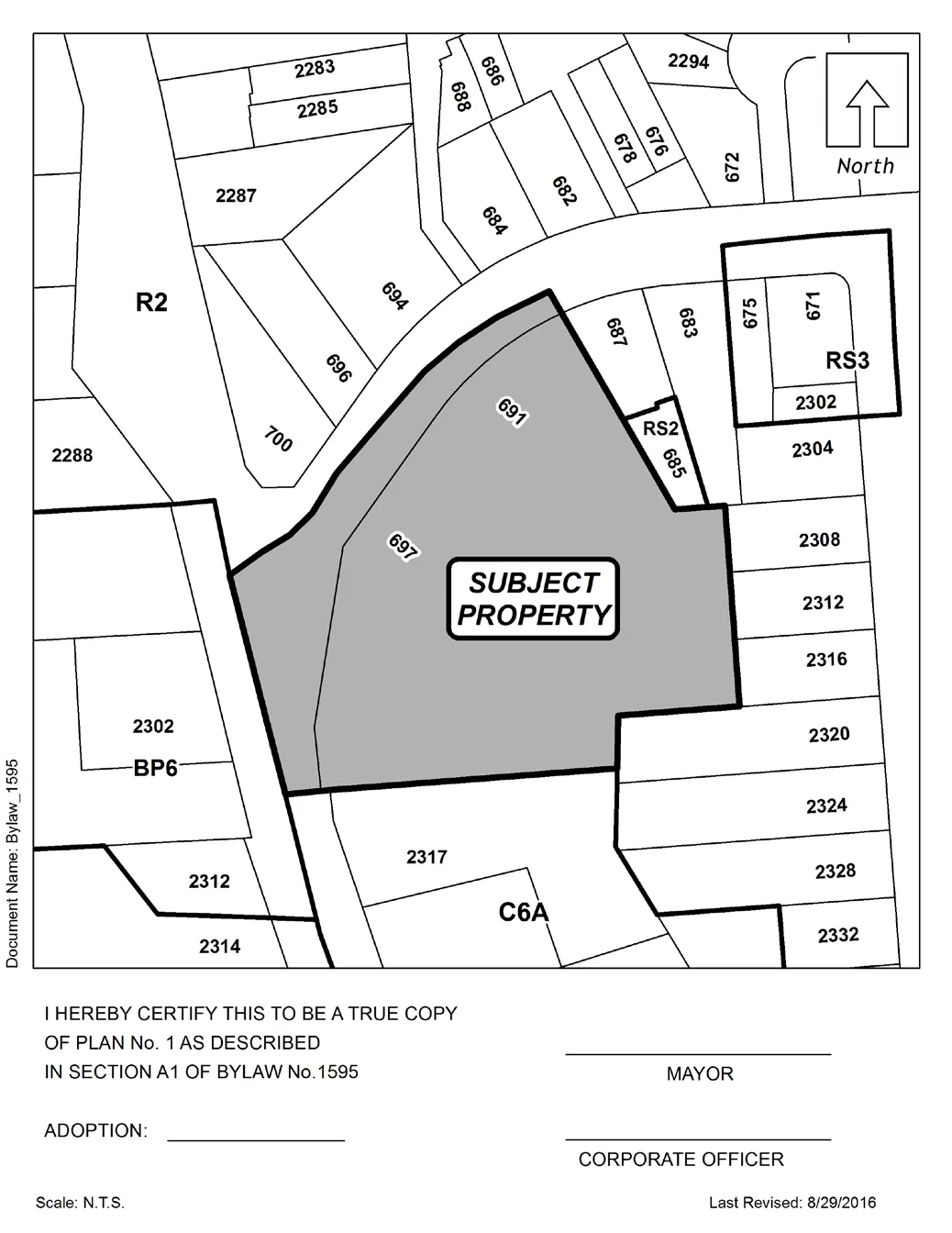 Map showing the Revitalization Area outlined in bold