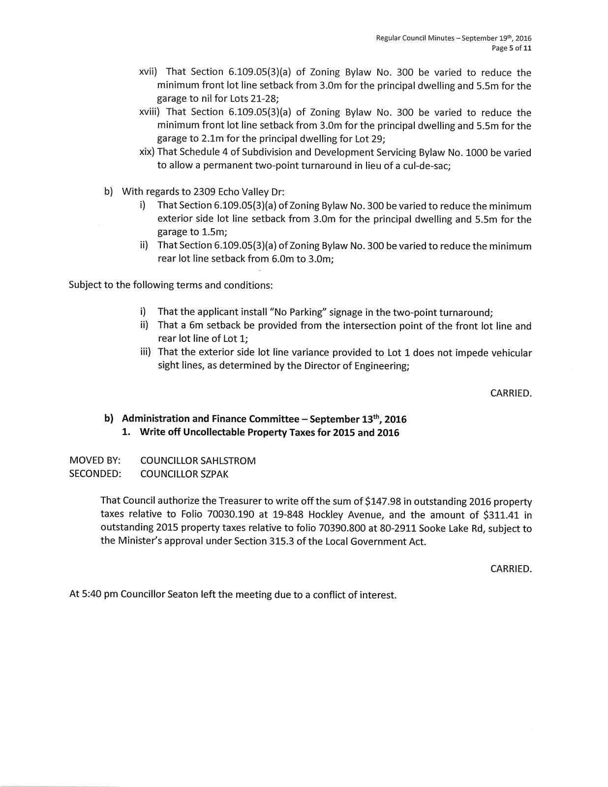 Page 5 scanned image of minutes