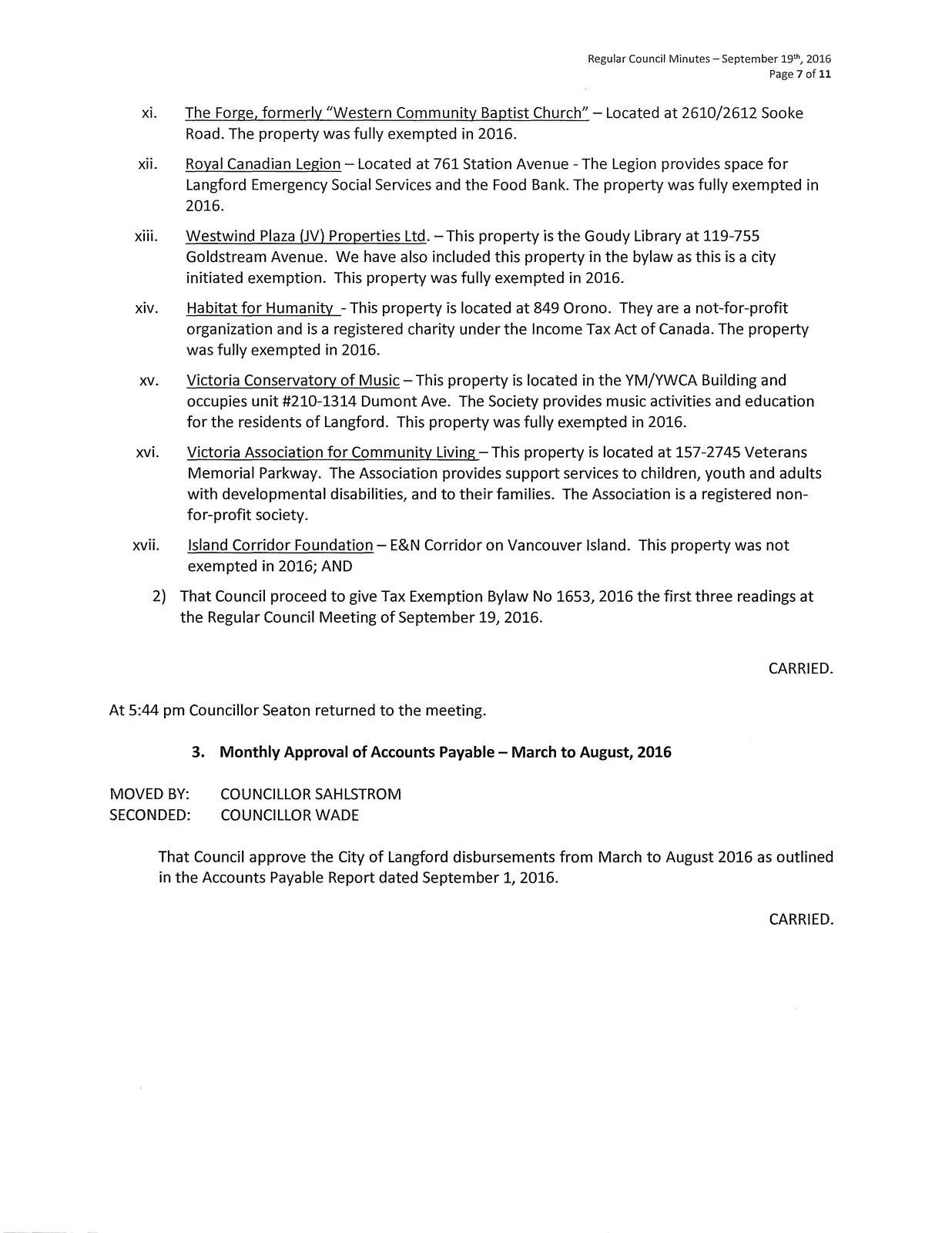 Page 7 scanned image of minutes