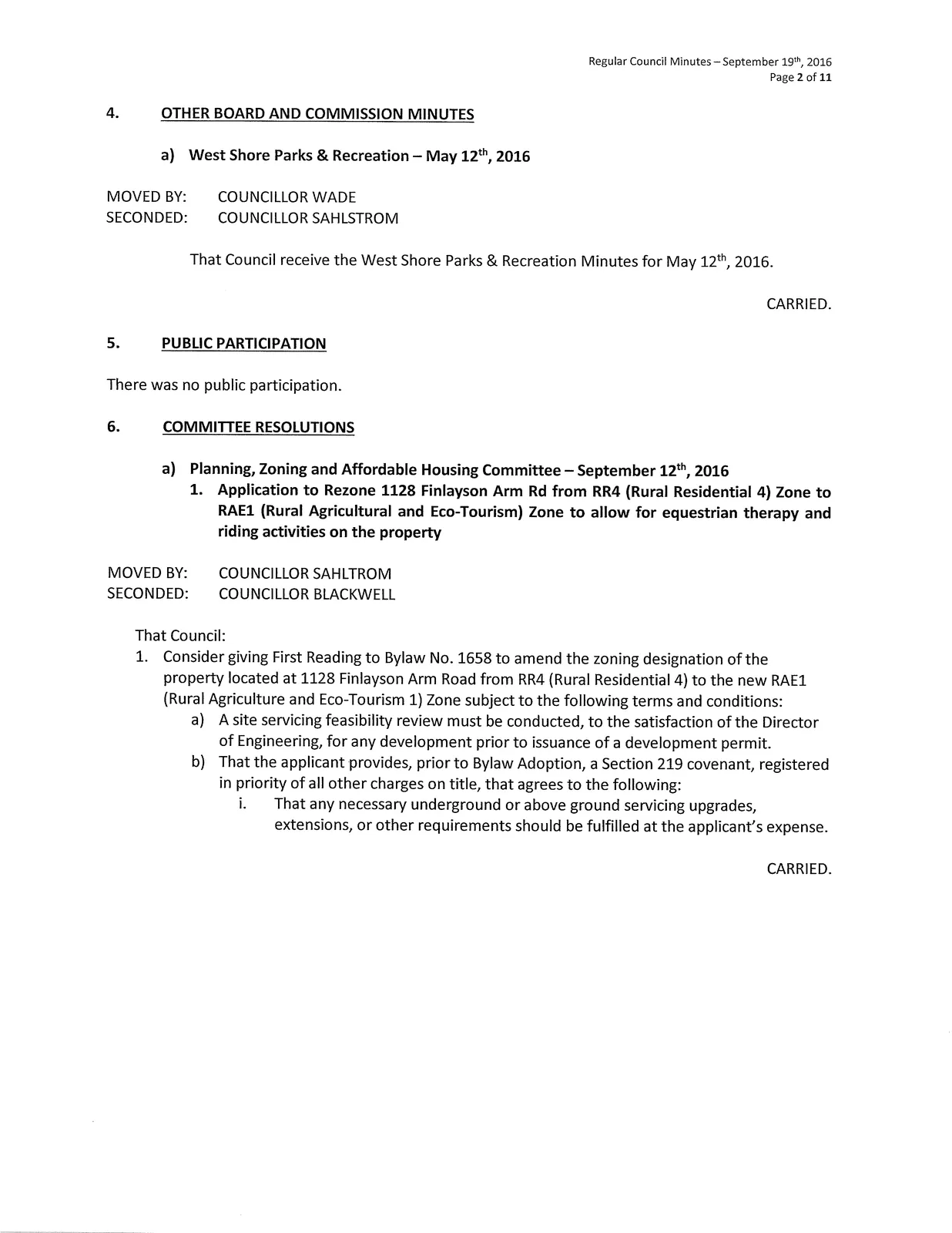 Page 2 scanned image of minutes
