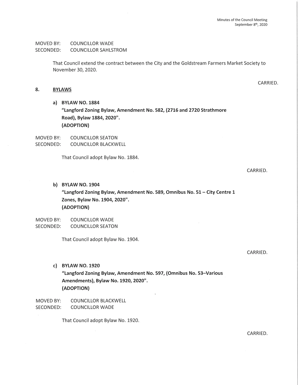 Page 4 scan of minutes