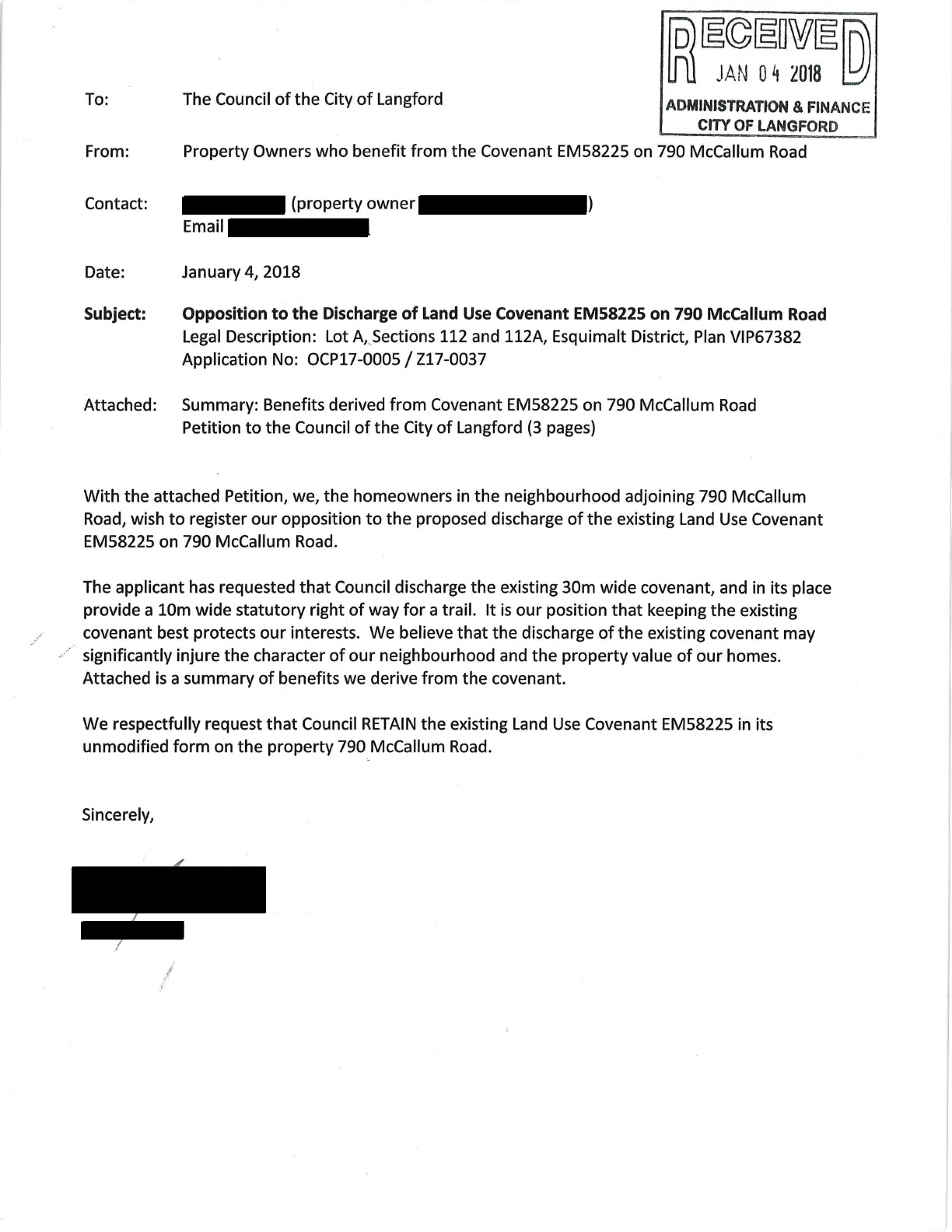Petition signatures redacted