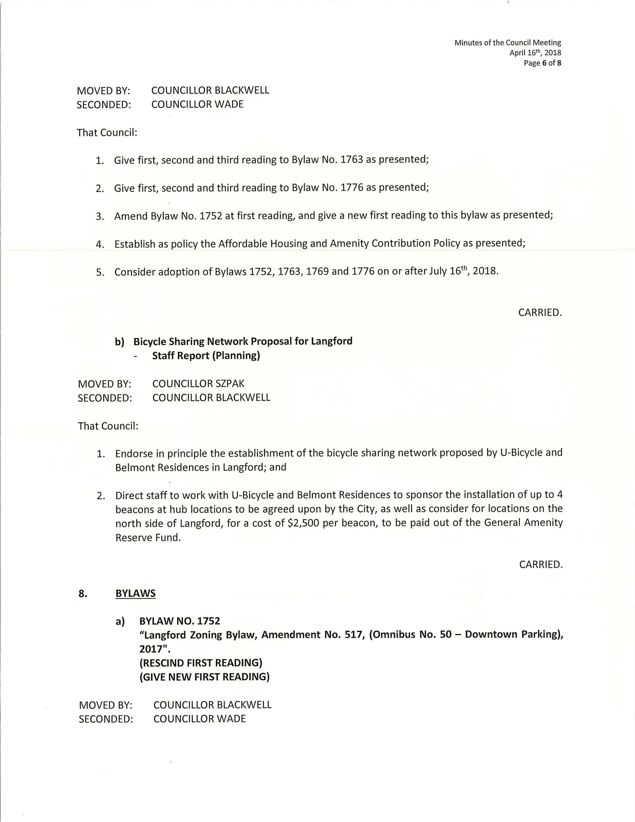 scan of page 6 of the meeting minutes