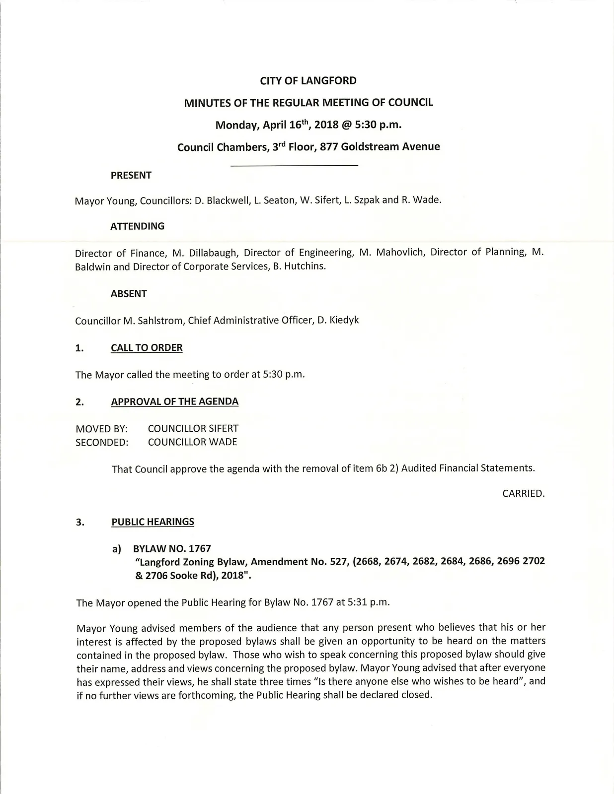 scan of page 1 of the meeting minutes