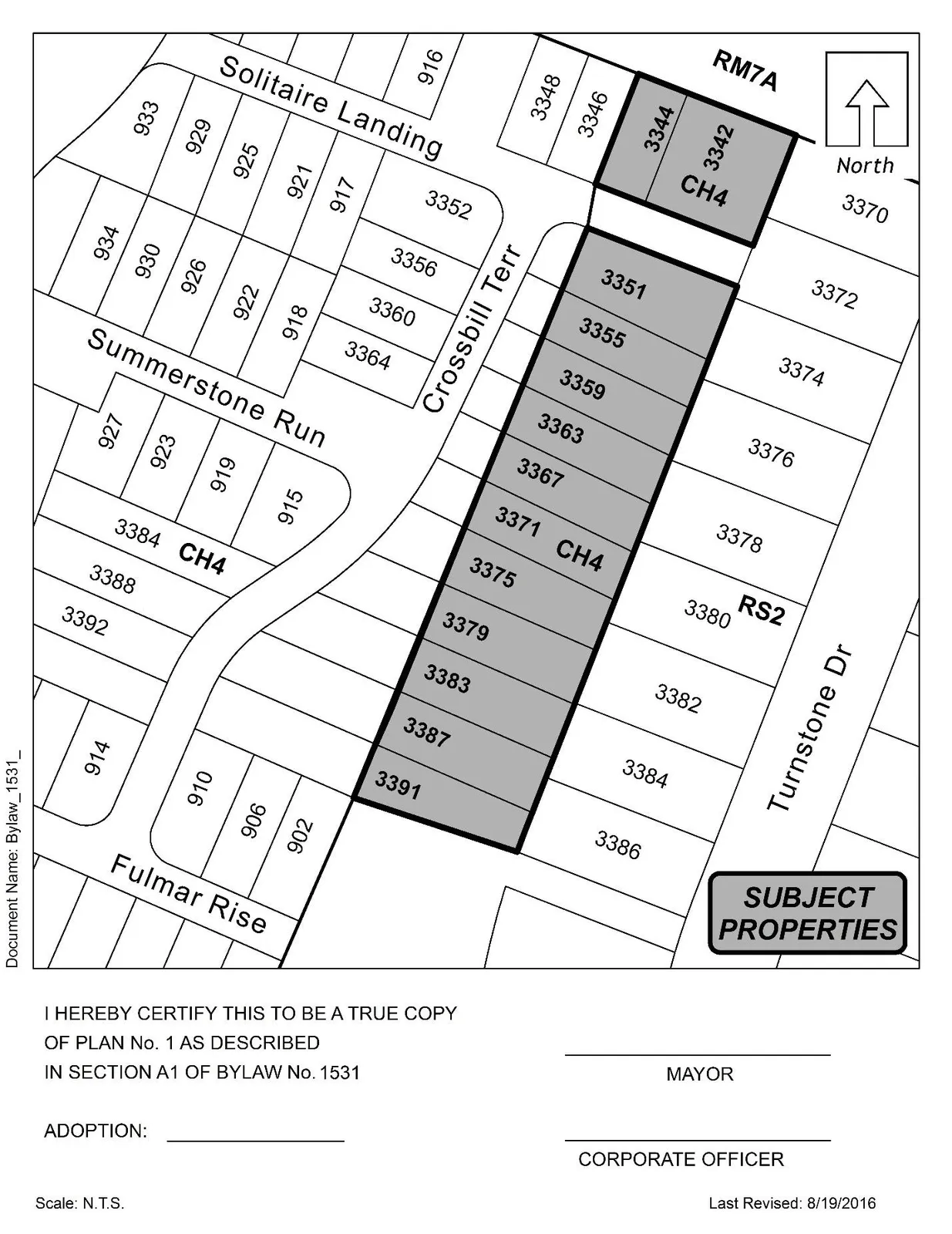 Appendix "A" plan showing the property shaded on plan no. 1