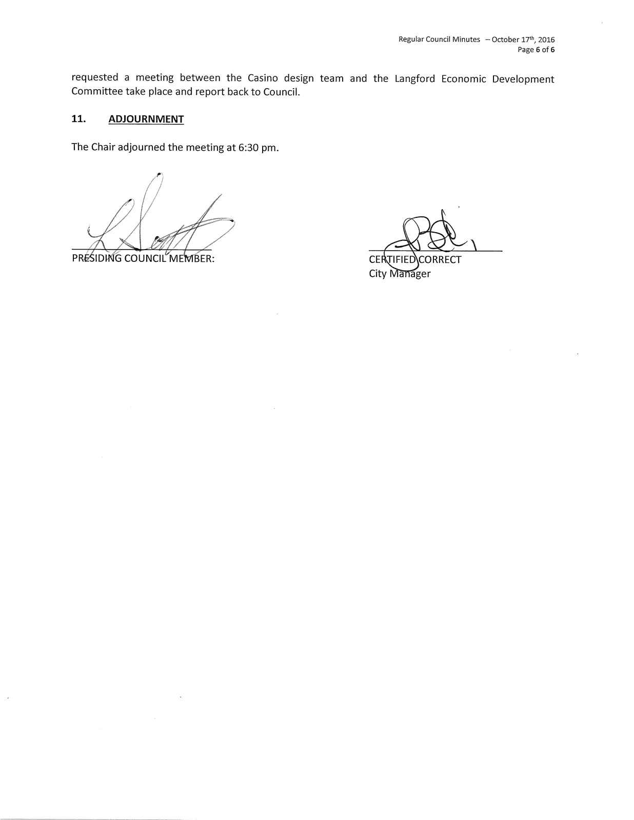Page 6 scan of meeting minutes