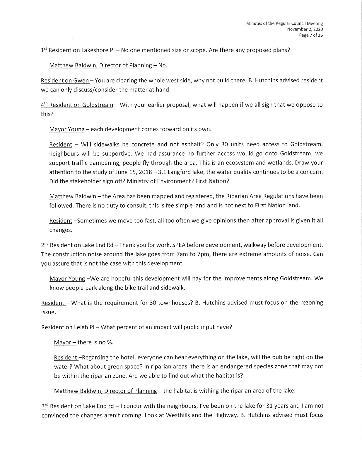 Planning committee resolutions