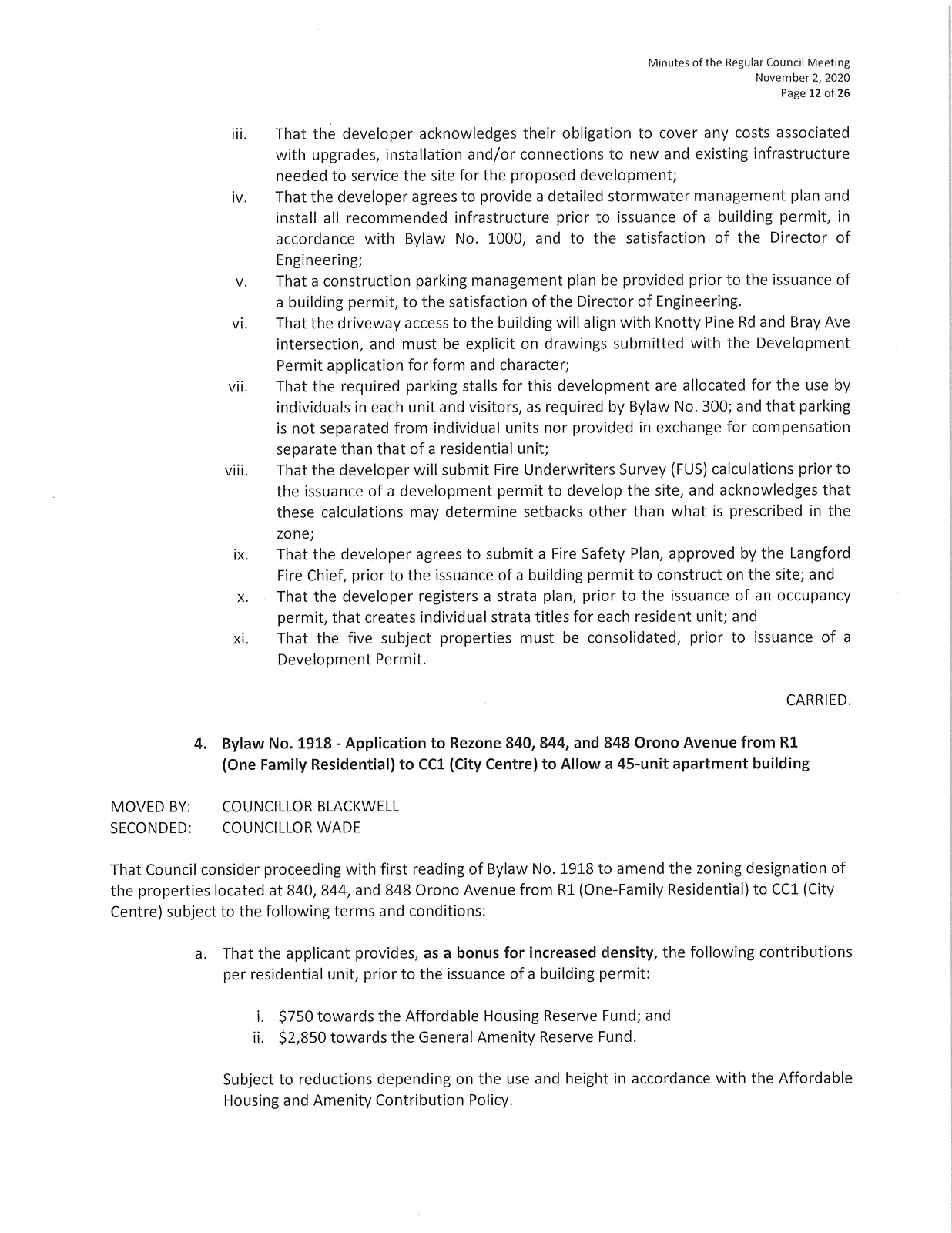 Bylaw readings for 1883