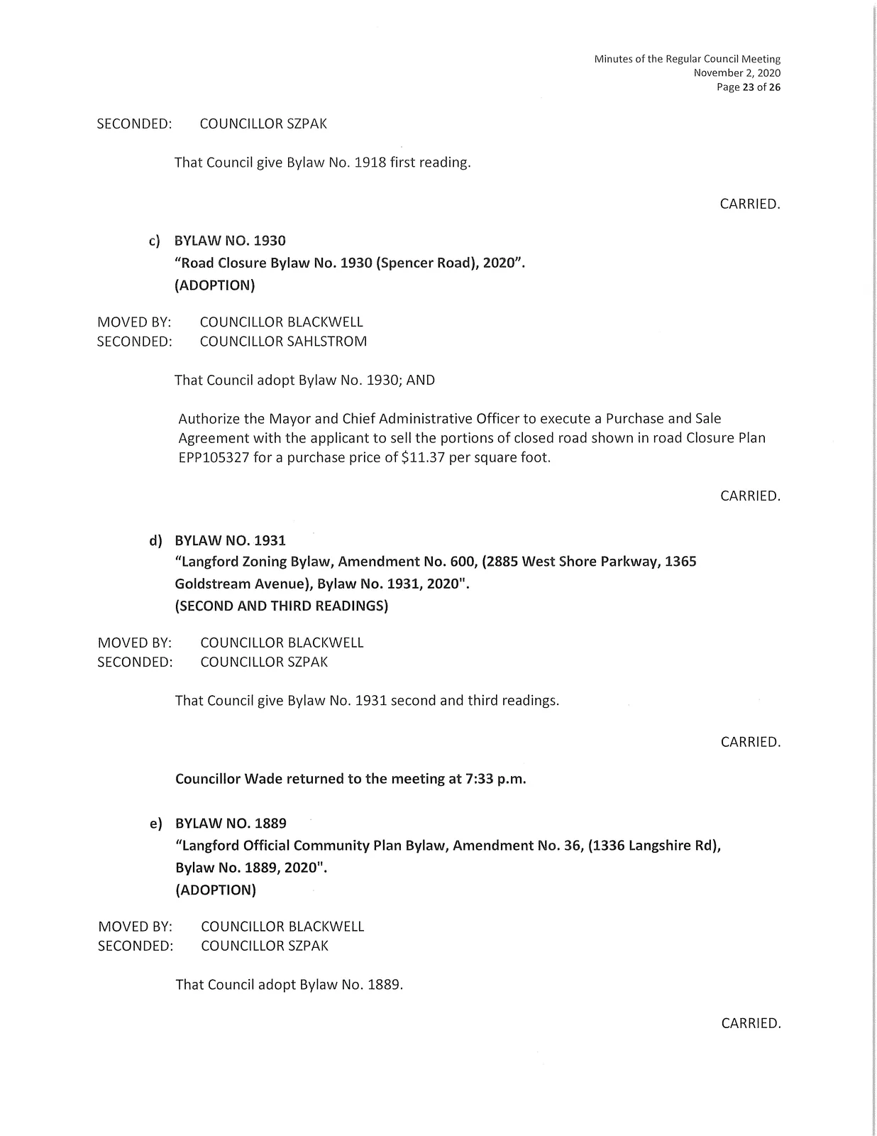 Additional meeting pages/images
