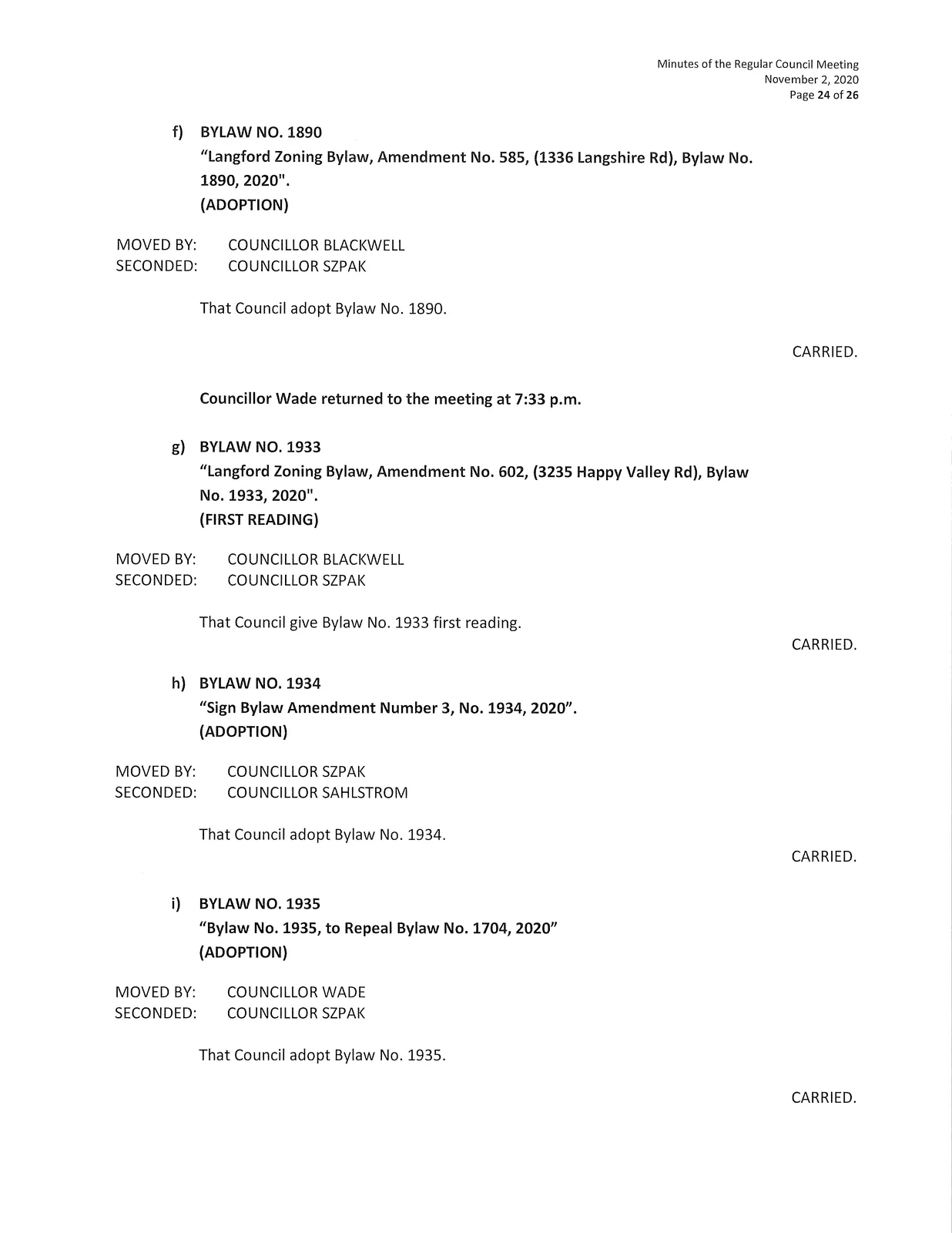 Additional meeting pages/images