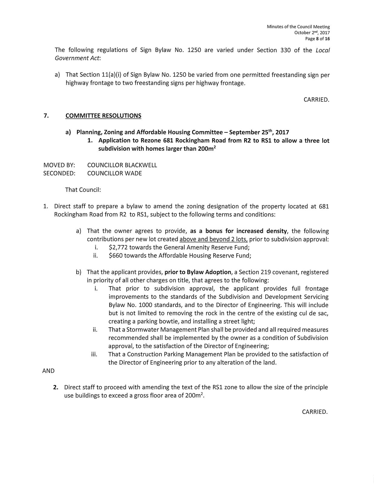 Latoria Road OCP and rezoning discussion