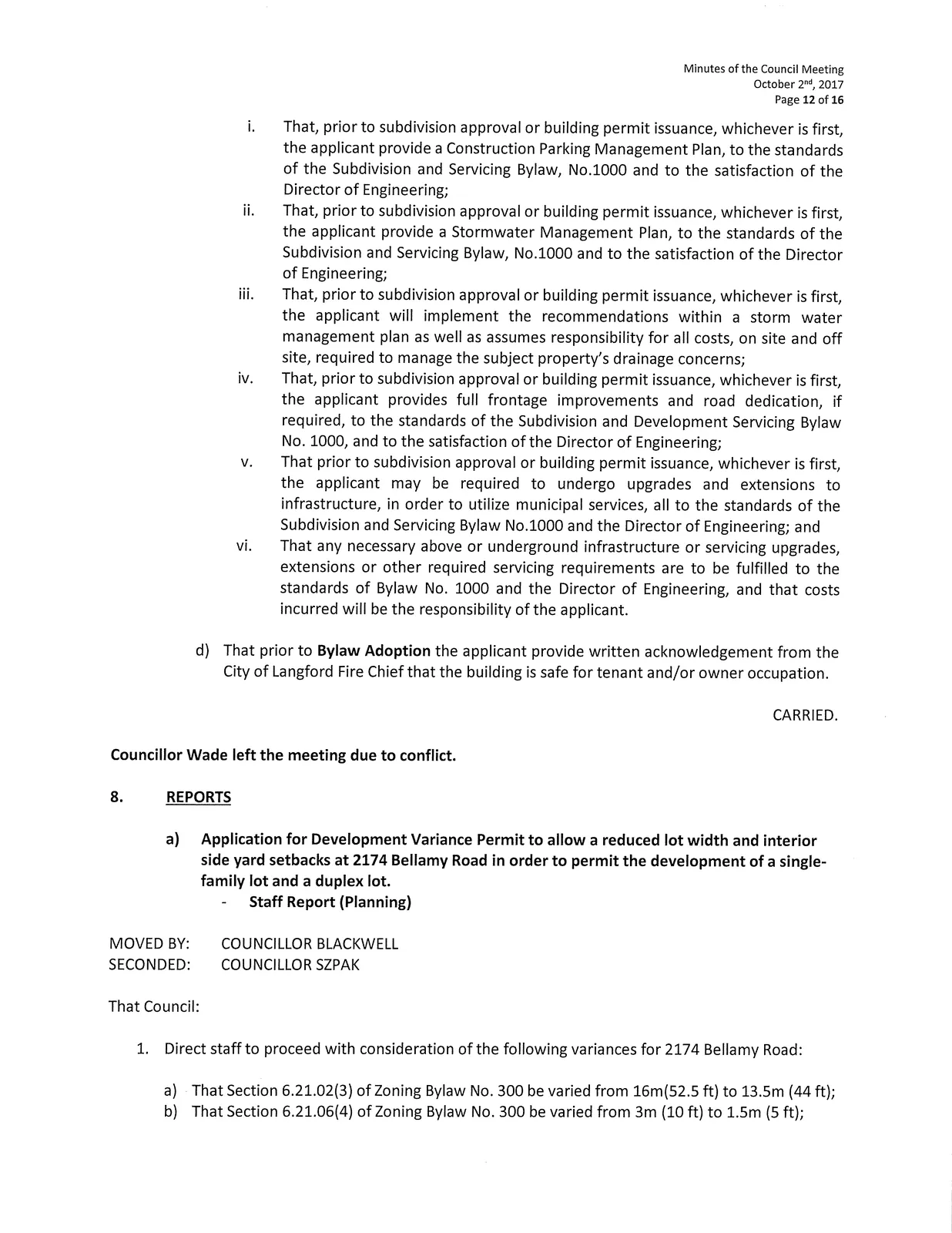 Bylaws - adoption and readings summary
