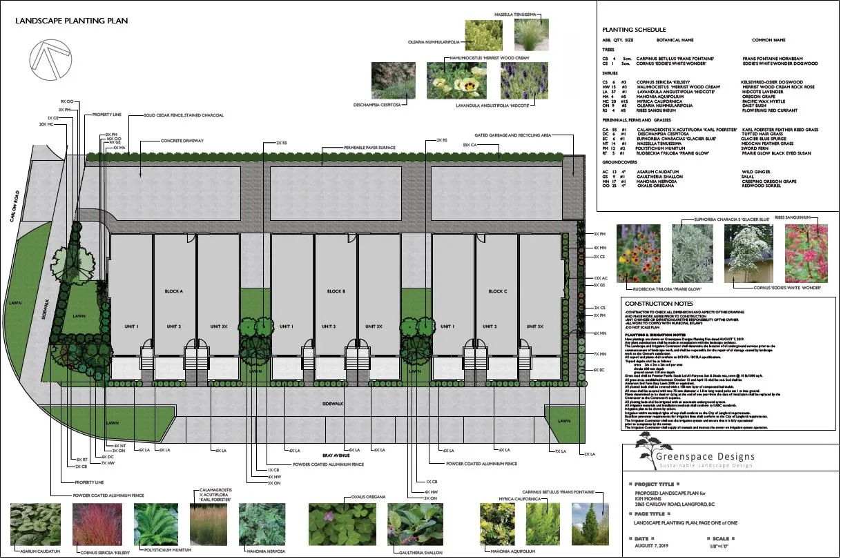 landscape plan for proposed townhouse development