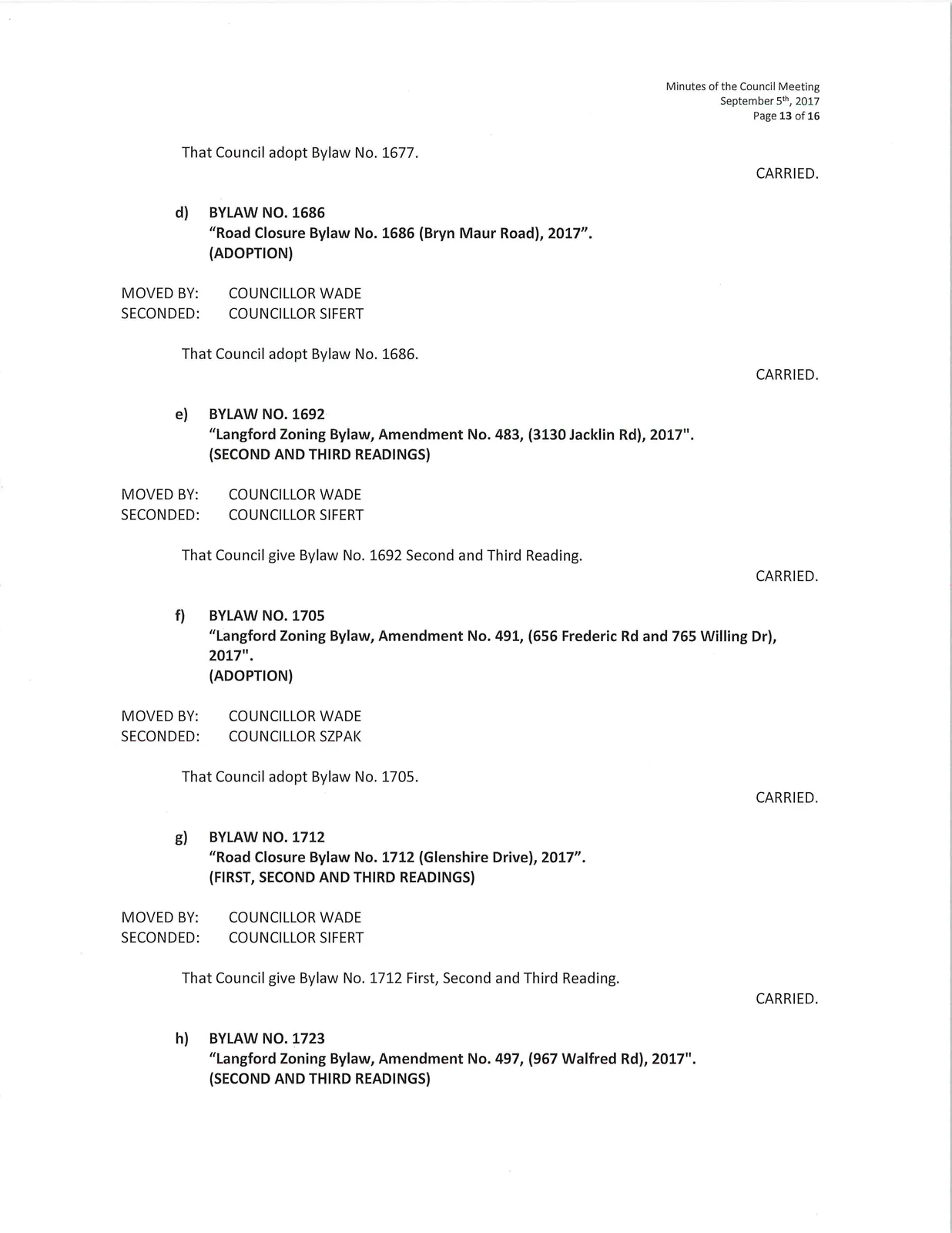 Scan of page 13 (Bylaws and motions)