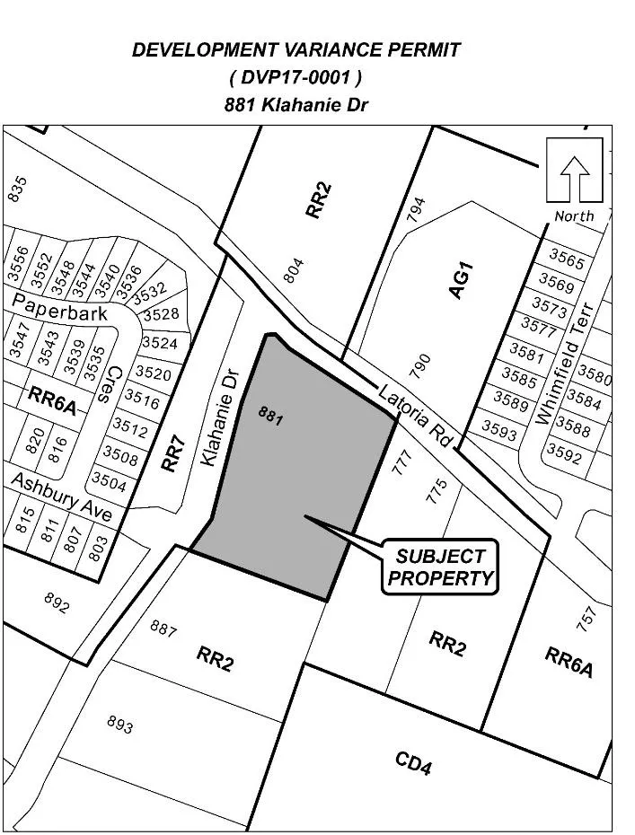 Map/site plan (Appendix A) showing subject property and surrounding lots