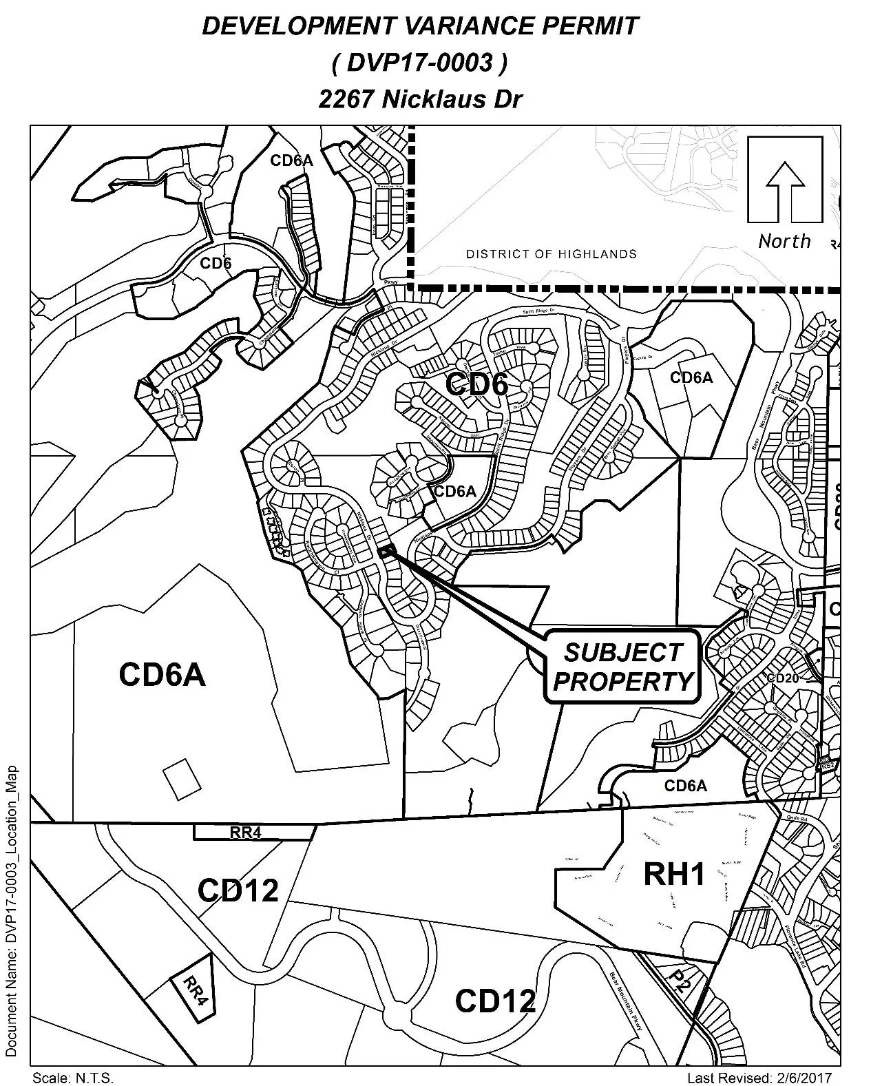 Location map showing 2267 Nicklaus Drive within the broader area
