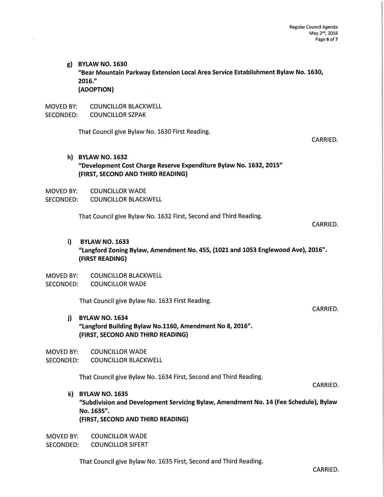 Page 6 — Bylaws (1630, 1632, 1633, 1634, 1635)